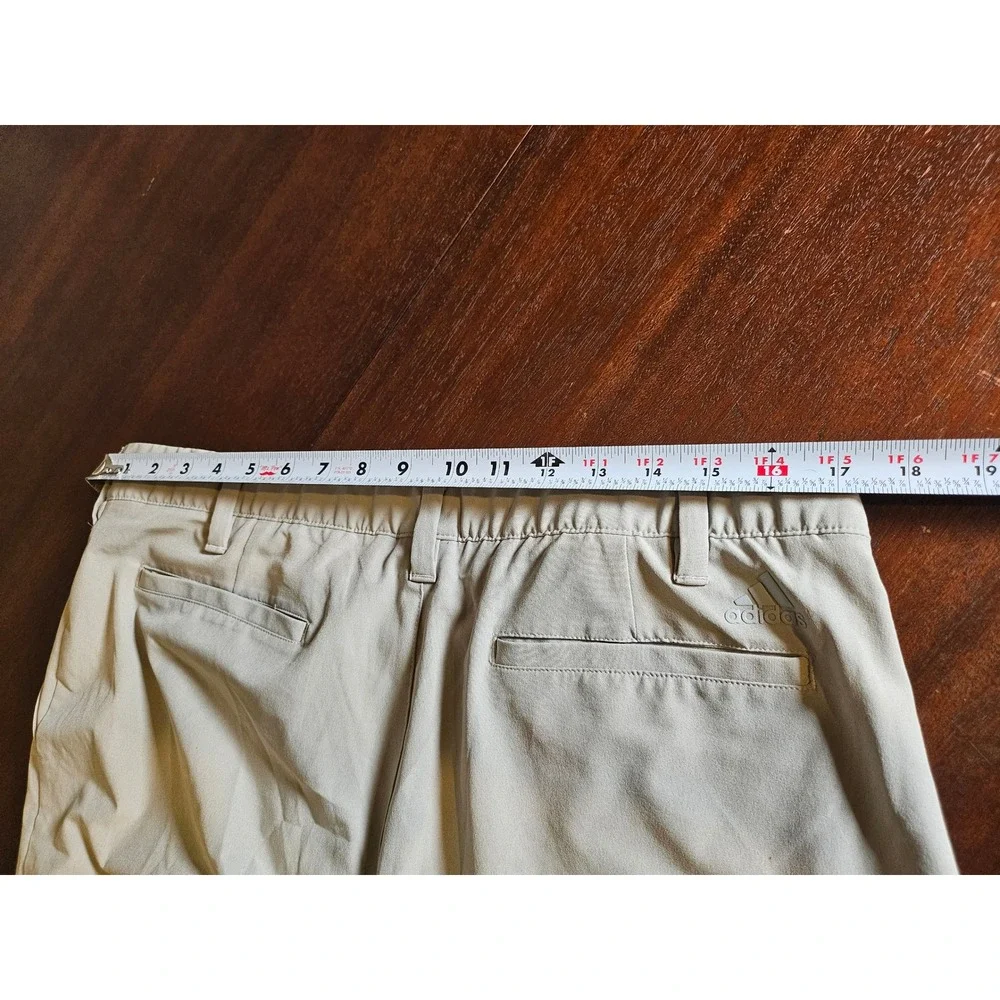 Adidas Golf Shorts Men 36 Tan Khaki Flat Front Stretch Performance